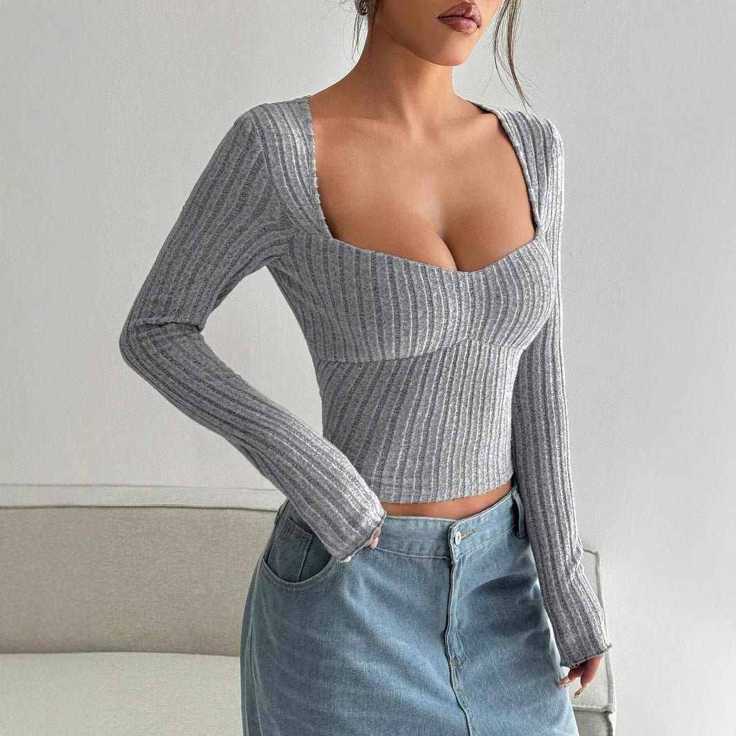 Women’s Brushed Stripe Cropped T-Shirt