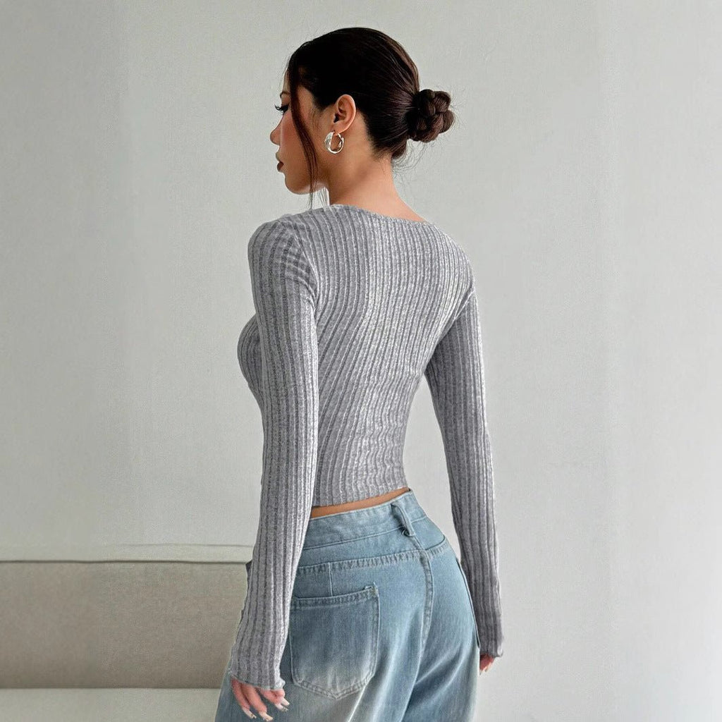 Women’s Brushed Stripe Cropped T-Shirt